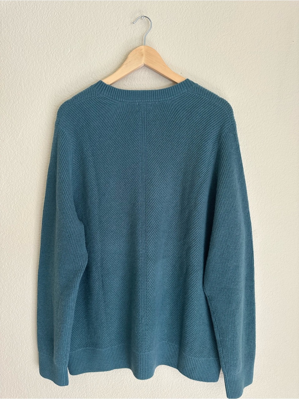 L.L.Bean 100% Cashmere Crewneck Sweater 2X Plus Blue-Green - Picture 10 of 10